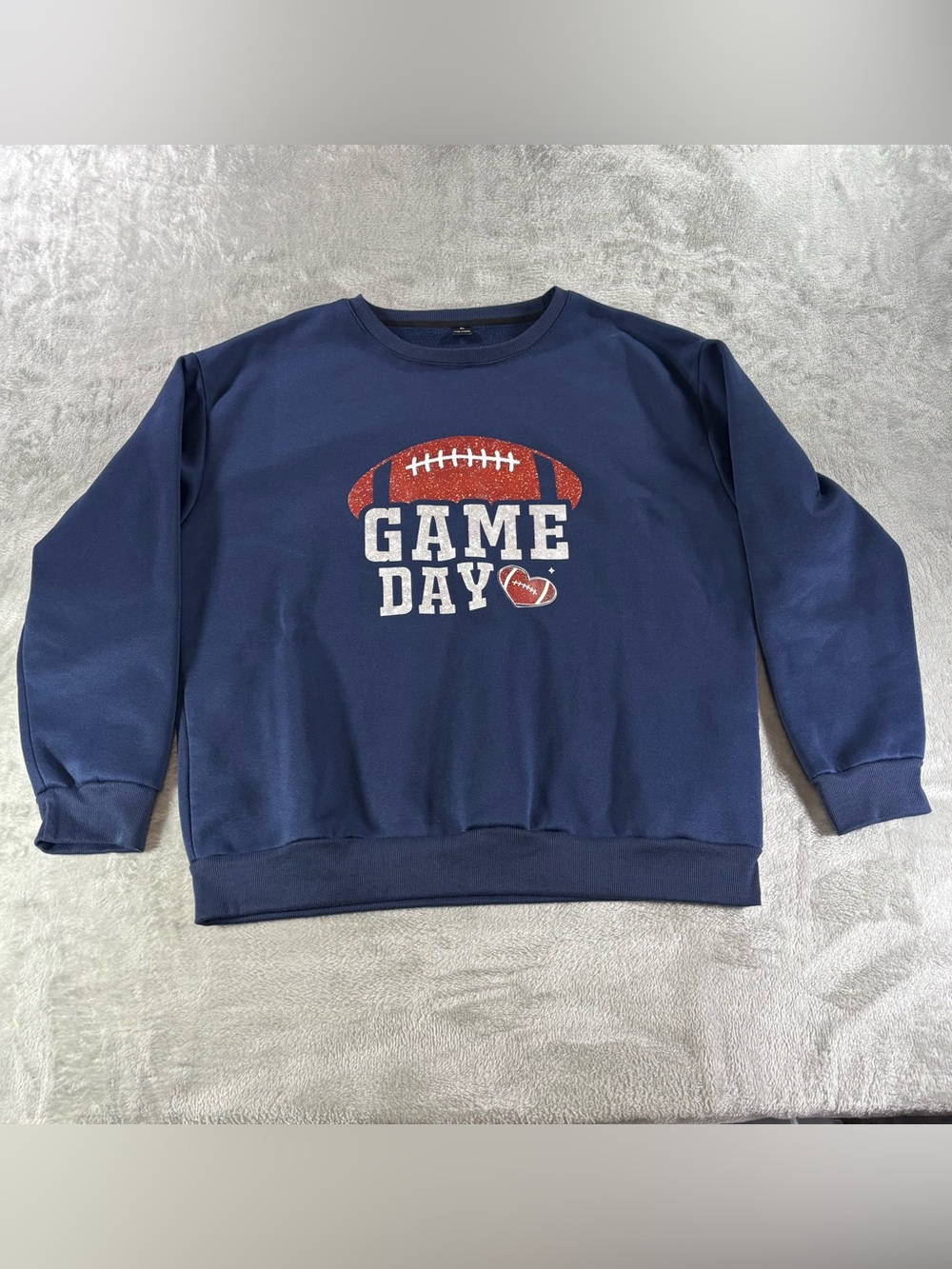 Women’s XL football game day cozy navy blue sweatshirt